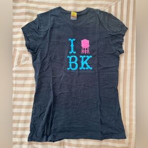 Brooklyn Industries Vintage Black Tee with Pink Water Tower